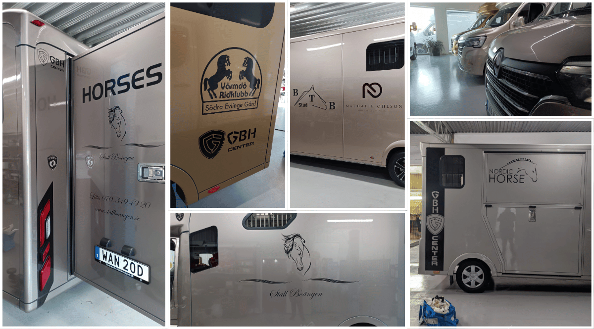 Kollage som visar olika bildekorer åt GBH Center - Reklamhuset RINK